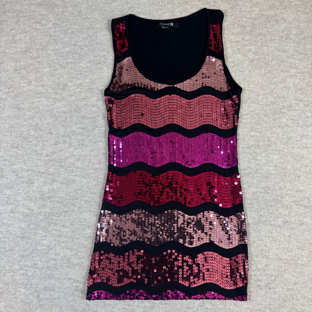 Forever 21 Black and Pink Sequin Mini Dress